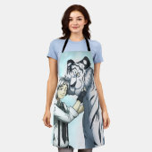 Junge mit weißem Tiger Schürze (Getragen)