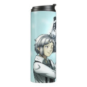 Junge mit weißem Tiger Thermosbecher (Nach links gedreht)