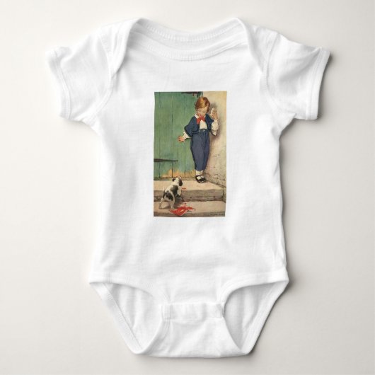 Junge mit Welpen Baby Strampler (Vorderseite)
