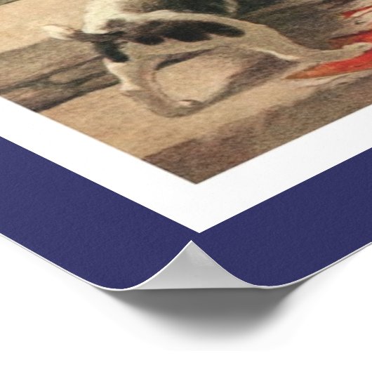 Junge mit Welpenhund Poster (Ecke)