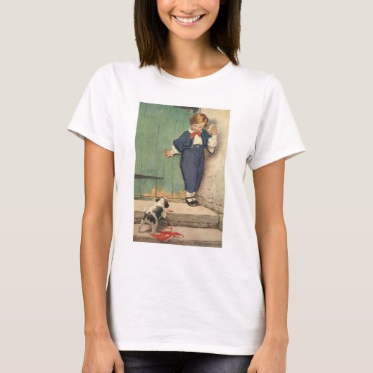 Junge mit Welpenhund T-Shirt (Vorderseite)