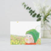 Junge mit wilden Primrosen Postkarte (Stehend Vorderseite)