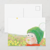 Junge mit wilden Primrosen Postkarte (Vorne/Hinten)