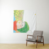 Junge mit wilden Primrosen Wandteppich (Beispiel (Horizontal))