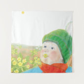 Junge mit wilden Primrosen Wandteppich (Vorderseite)