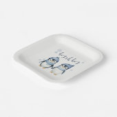 Junge mit Winterbaby-Dusche Pappteller (Gewinkelt)