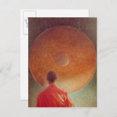 Junge Mönche mit Gong Postkarte (Vorne/Hinten)