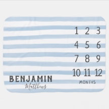 Junge Monthly Meilenstein Modern Trendy Blue Strip