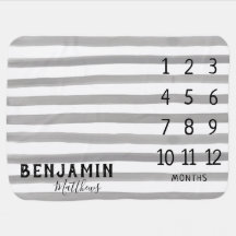Junge Monthly Meilenstein Moderne trendy Gray Stri