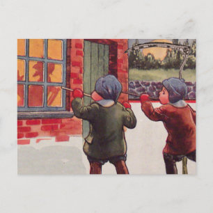 Junge Mörder (Vintage-Halloweenkarte) Postkarte