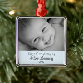 Junge Mutter 1. Weihnachten als Mommy Baby Boy Nam Ornament Aus Metall