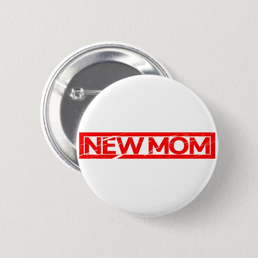 Junge Mutter Briefmarke Button (Vorne & Hinten)