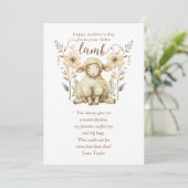 Junge Mutter der kleinen Lamm-Mutter Einladung (Stehend Vorderseite)