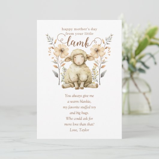 Junge Mutter der kleinen Lamm-Mutter Einladung (Stehend Vorderseite)