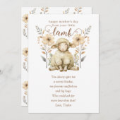 Junge Mutter der kleinen Lamm-Mutter Einladung (Vorne/Hinten)