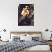 Junge Mutter, die ihr Kind anscheut Leinwanddruck (Insitu (Schlafzimmer))