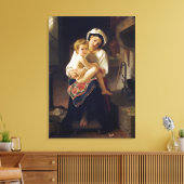 Junge Mutter, die ihr Kind anscheut Leinwanddruck (Insitu (Wohnzimmer))