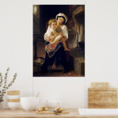 Junge Mutter, die ihr Kind anscheut Poster (Küche)