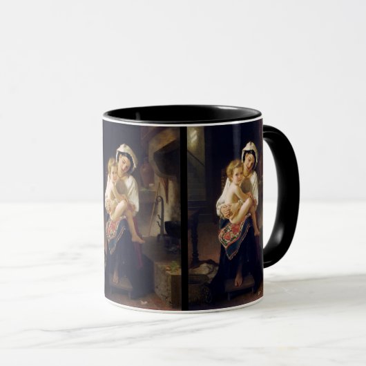 Junge Mutter, die ihr Kind anscheut Tasse (VorderseiteRechts)
