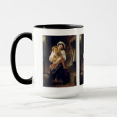 Junge Mutter, die ihr Kind anscheut Tasse (Links)