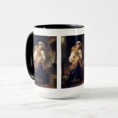 Junge Mutter, die ihr Kind anscheut Tasse (Vorderseite Links)