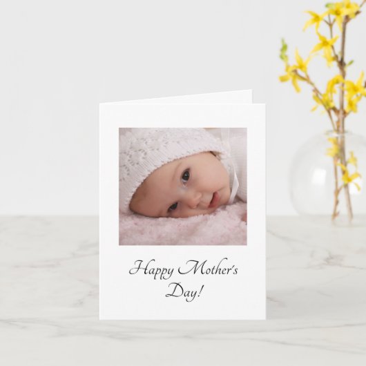 Junge Mutter Einfaches Foto Muttertag Karte (Gelbe Blume)
