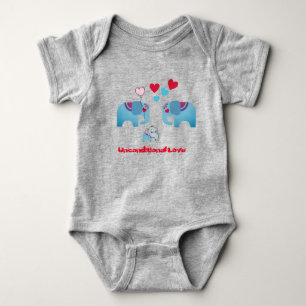 Junge Mutter - Elephant Print Fun Baby Bodysuit Strampler