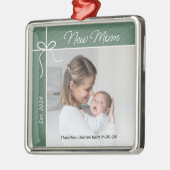 Junge Mutter Erstes Foto Ornament Aus Metall (Links)