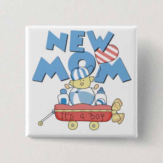 Junge Mutter Es ist ein Boy Tshirts und Geschenke Button (Vorderseite)