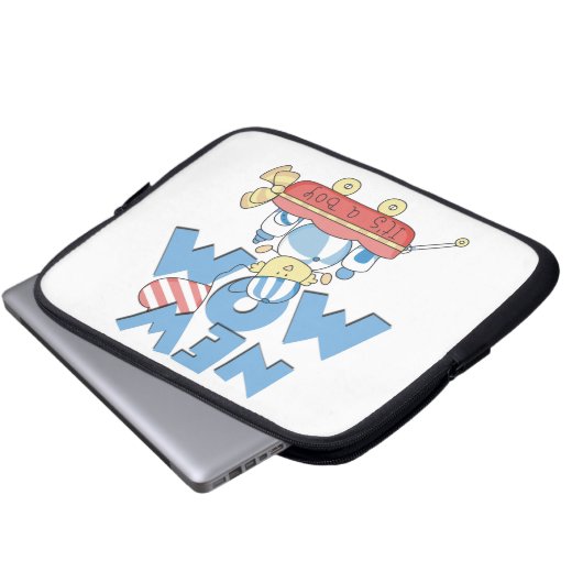 Junge Mutter Es ist ein Junge Geschenke Laptopschutzhülle (Vorne Knopf)