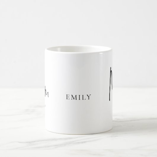 Junge Mutter Est Date Name Script Kaffeetasse (Mittel)