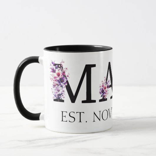 Junge Mutter Floral Mama Text 2 Tasse (Links)