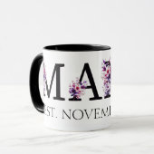 Junge Mutter Floral Mama Text 2 Tasse (Vorderseite Links)
