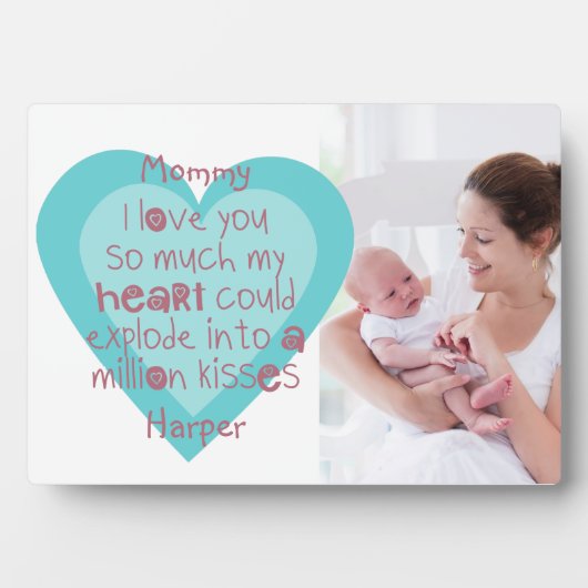 Junge Mutter Foto - I Liebe Sie Kinder Gedicht Pin Fotoplatte (Vorderseite)