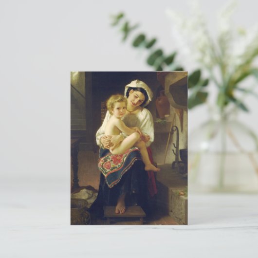 Junge Mutter Gazan Child von Bouguereau Postkarte (Stehend Vorderseite)