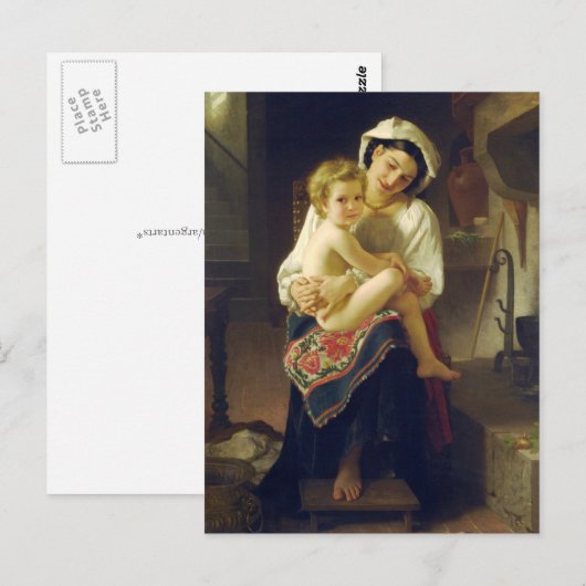 Junge Mutter Gazan Child von Bouguereau Postkarte (Vorne/Hinten)