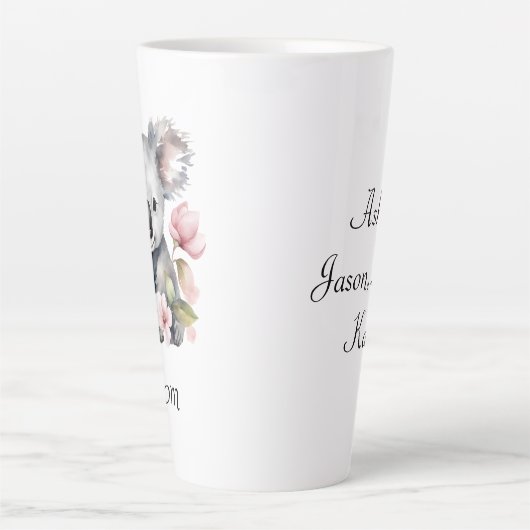 Junge Mutter Koala Bear Floral Milchtasse (Vorderseite)