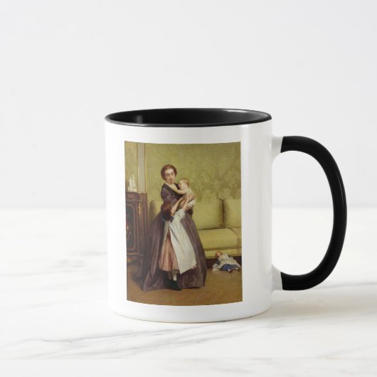 Junge Mutter mit ihren Kindern in einem Salon Tasse (Rechts)
