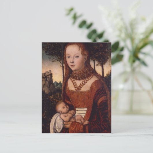 Junge Mutter mit Kind Postkarte (Stehend Vorderseite)