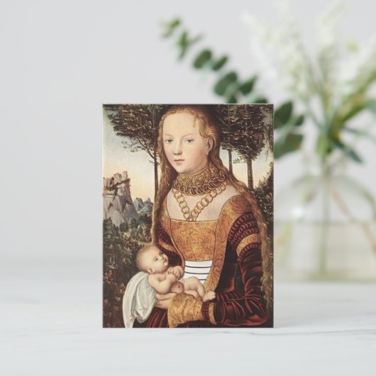 Junge Mutter mit Kind von Lucas Cranach the Elder Postkarte (Stehend Vorderseite)