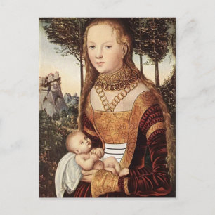Junge Mutter mit Kind von Lucas Cranach the Elder Postkarte