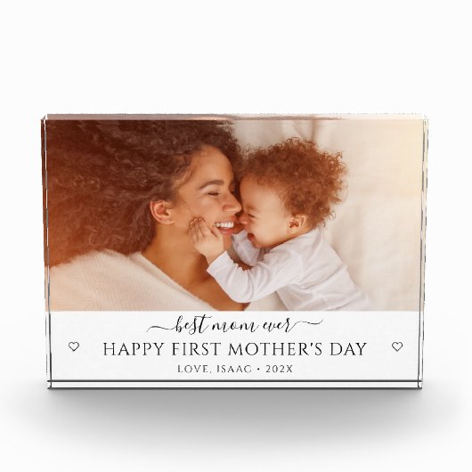 Junge Mutter Muttertag Personalisiertes Foto Plaqu (Vorderseite)