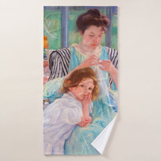 Junge Mutter Nähen, Mary Cassatt Badehandtuch (Badehandtuch)