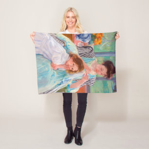 Junge Mutter Nähen, Mary Cassatt Fleecedecke