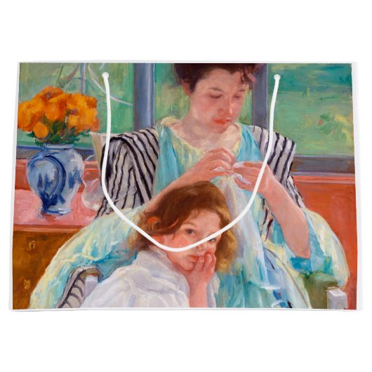 Junge Mutter Nähen, Mary Cassatt Große Geschenktüte (Vorderseite)