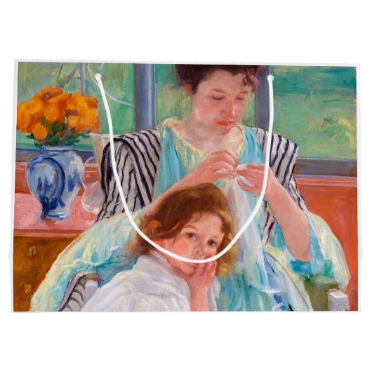 Junge Mutter Nähen, Mary Cassatt Große Geschenktüte (Rückseite)