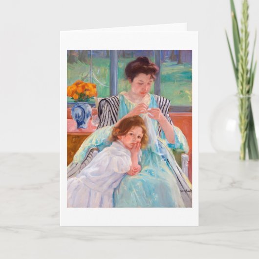 Junge Mutter Nähen, Mary Cassatt Karte (Vorderseite)