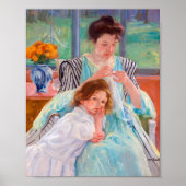 Junge Mutter Nähen, Mary Cassatt Poster (Vorne)