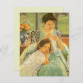 Junge Mutter Nähen von Mary Cassatt, Vintag Art (Vorne/Hinten)