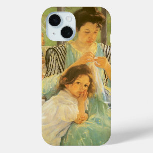 Junge Mutter Nähen von Mary Cassatt, Vintag Art iPhone 15 Hülle